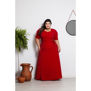 Vestido vermelho best sale madrinha plus size