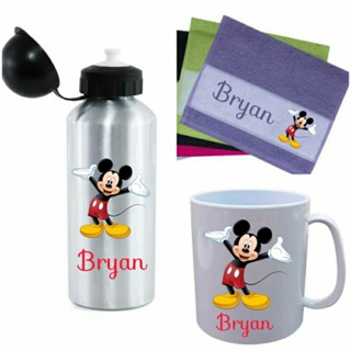 Kit volta as aulas Mickey ou Minnie (Toalhina + Caneca + Squeeze)