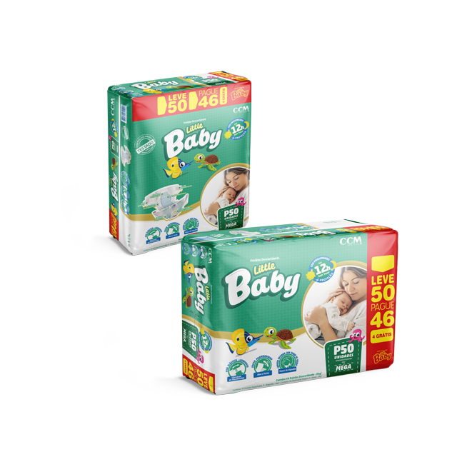 Kit com 2 Pacotes de Fraldas Descartável Little Baby Mega. Escolha os ...