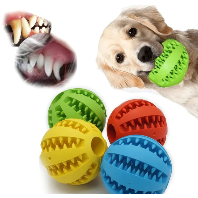 Bola Multifuncional Escova Mordedor Porta Petisco Pet Ball Bolinha
