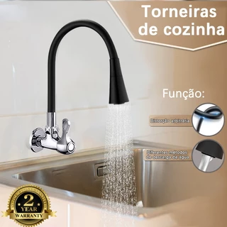 Torneira de Cozinha Em paredes Gourmet Flexível Preta Abs Flexão universal Para envio imediato