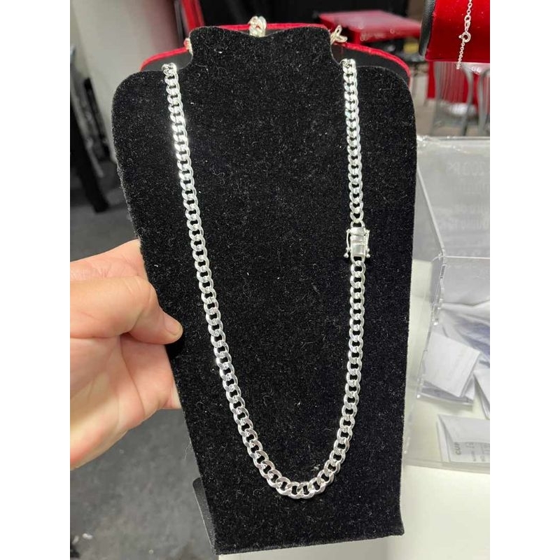 corrente de prata Grumet 1x1 925 cordão masculino de prata com fecho gaveta