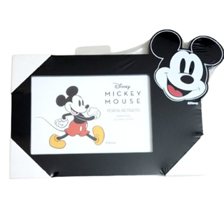 Porta-retratos Mickey e Minnie horizontal Disney para foto 15cm x 10cm em Madeira