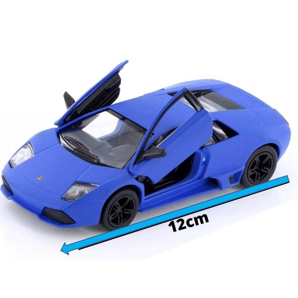 Miniatura Lamborghini Murcielago LP640 Kinsmart 1/36 Metal e Fricção Azul Fosco