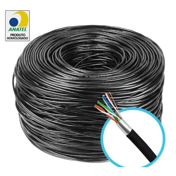 Cabo Rede Cat5e Dupla Capa Blindado 100% Cobre Externo 10m a 50m Ultra Veloz Alta Qualidade Full Quality High Performace