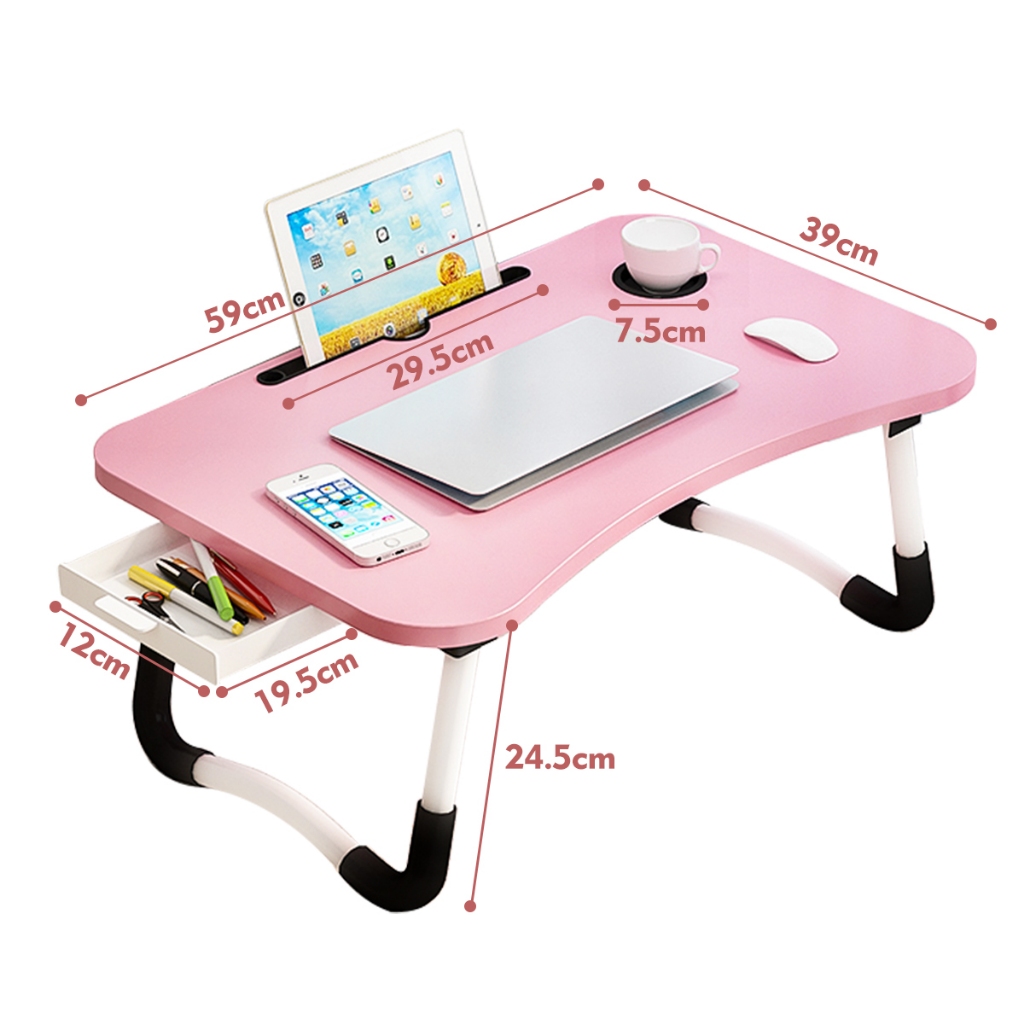 Mesa Portátil Para Notebook Suporte Cama Sofá PO Notebook Home Office Refeição cor：Rosa
