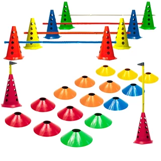 20 Pratos Agilidade + 10 Cones Furado C/ Barreira Funcional
