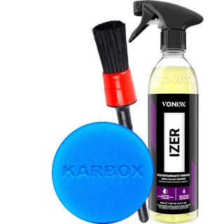 Descontaminante Ferroso Izer Limpa Rodas Vonixx 500ml Pincel para Detalhamento e Aplicador