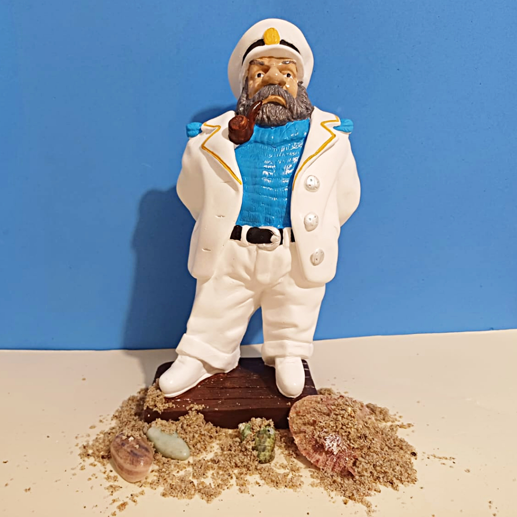 Imagem De Marinheiro Capitão Do Mar / Marujo 25 cm Em gesso Umbanda