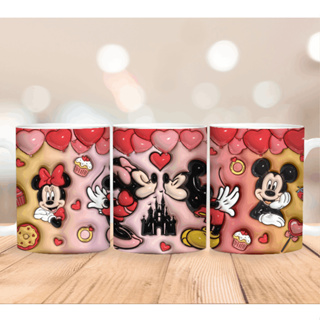 Caneca Personalizada Mickey e Minnie Disney Efeito 3D