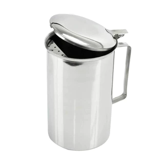 Jarra Caneca Leiteira Inox 2L Tampa Aparador De Gelo Suco Suqueira Canecão Café