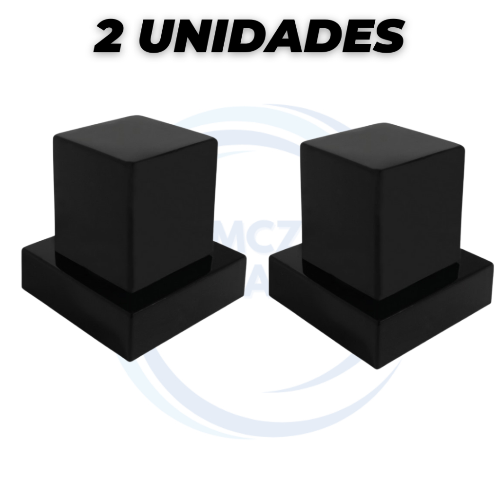 Kit 02 Acabamento Quadrado ABS Para Registro 1/2, 3/4 Padrão Deca Preto