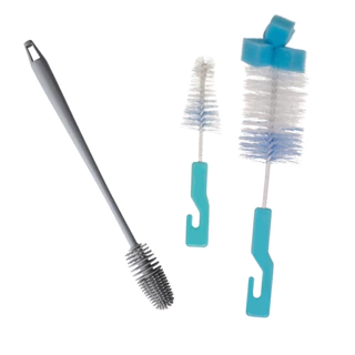 Kit 3 Escovas Para Lavar Garrafa Louça Caneca Mamadeira Copo
