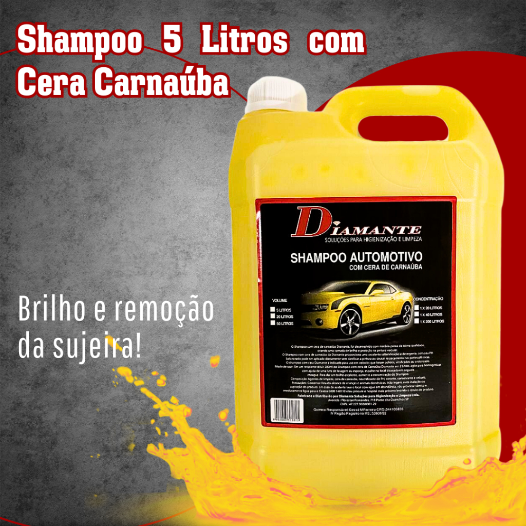 Obtenha um Brilho Impecável: Shampoo com Cera de Carnaúba DIAMANTE - Proteção e Efeito Espelhado para seu Veículo