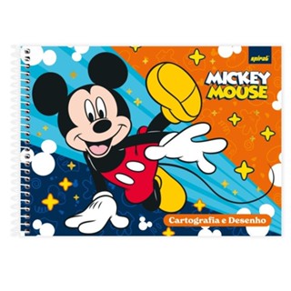 Caderno de Cartografia e Desenho capa dura 48 folhas Mickey Clássico