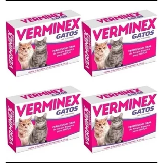 Kit Vermífugo Verminex para Gatos Vetbras 4 Comprimidos