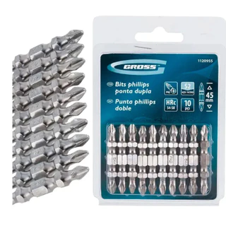 Jogo De Pontas Bits Phillips Ponta Dupla Ph2 45Mm 10 Peças-Gross em Oferta na Shopee