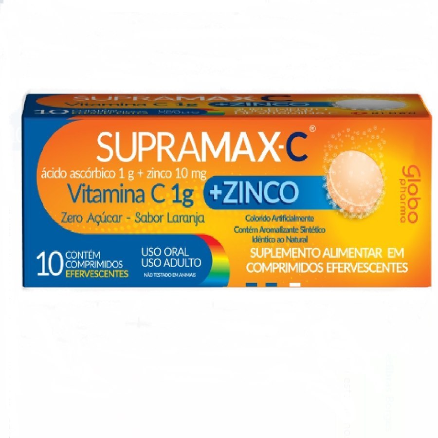 SUPRAMAX C + ZINCO C/10 COMPRIMIDOS EFERVECENTES | Shopee Brasil