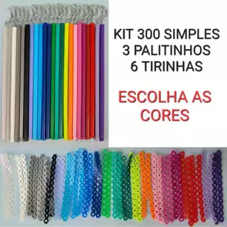 1 Kit 300 Simples - 300 Borrachinhas de Aparelho Ortodôntico + 6 Tirinhas