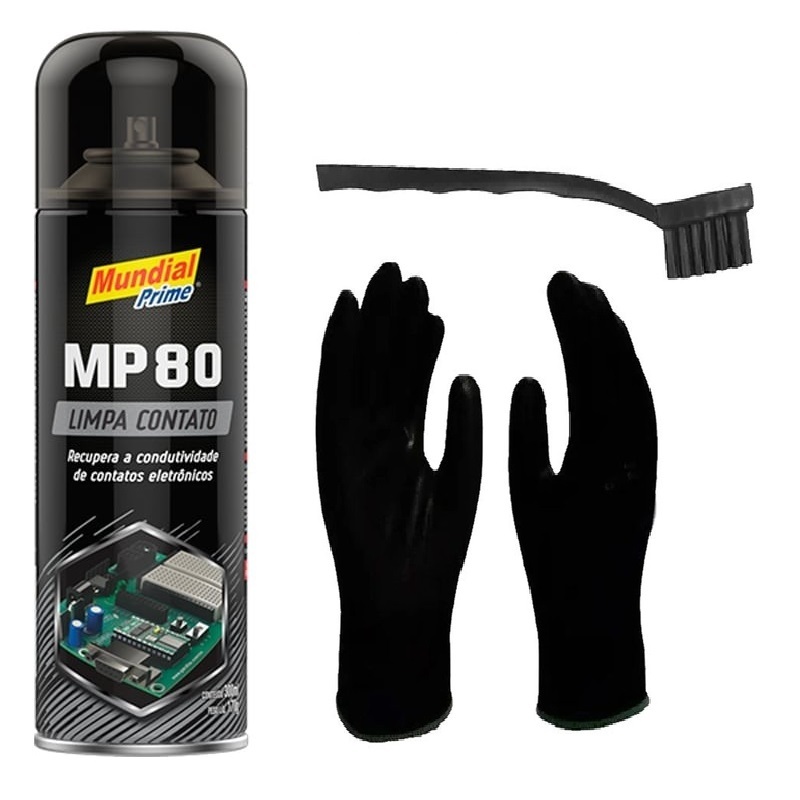 Kit Acessórios para manutenção informática com Escova Anti Estática + Luva + Limpa Contato
