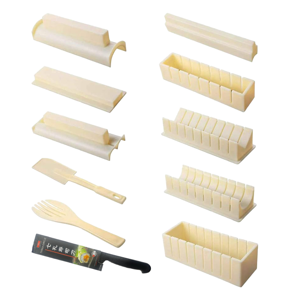Kit Sushi 11 Peças Moldes Arroz Rolo Fazendo Multifuncional