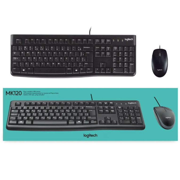 Kit Mouse e Teclado MK120 Logitech - ABNT2 PT/BR