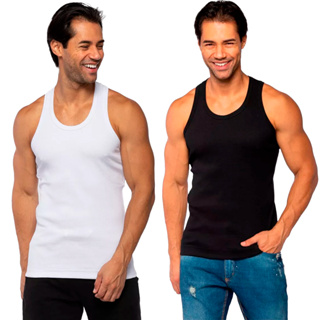 Kit 2 Regatas Masculinas Estilo Americana Canelada Academia Algodão