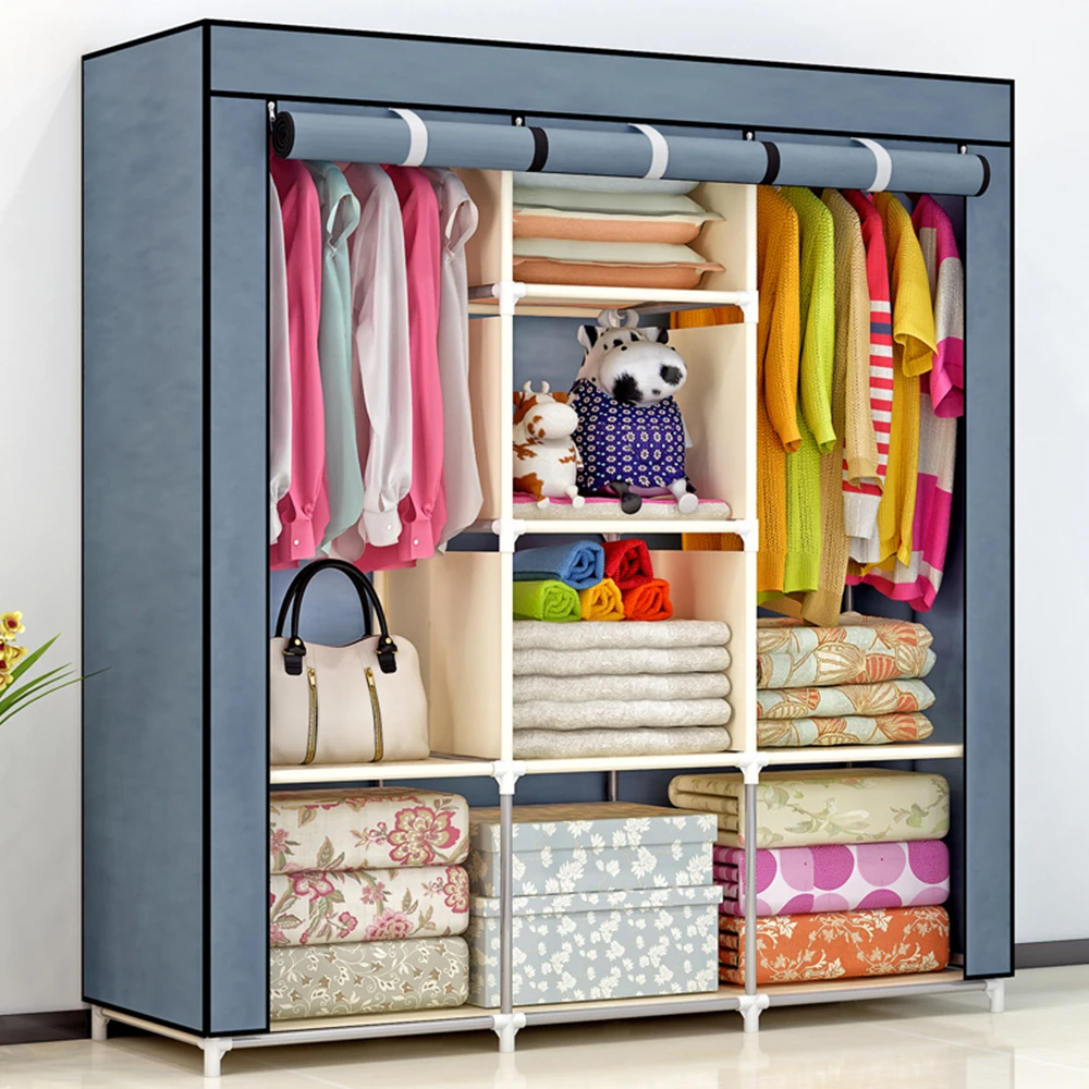 Guarda Roupa Dobrável Organizador Closet Com Porta