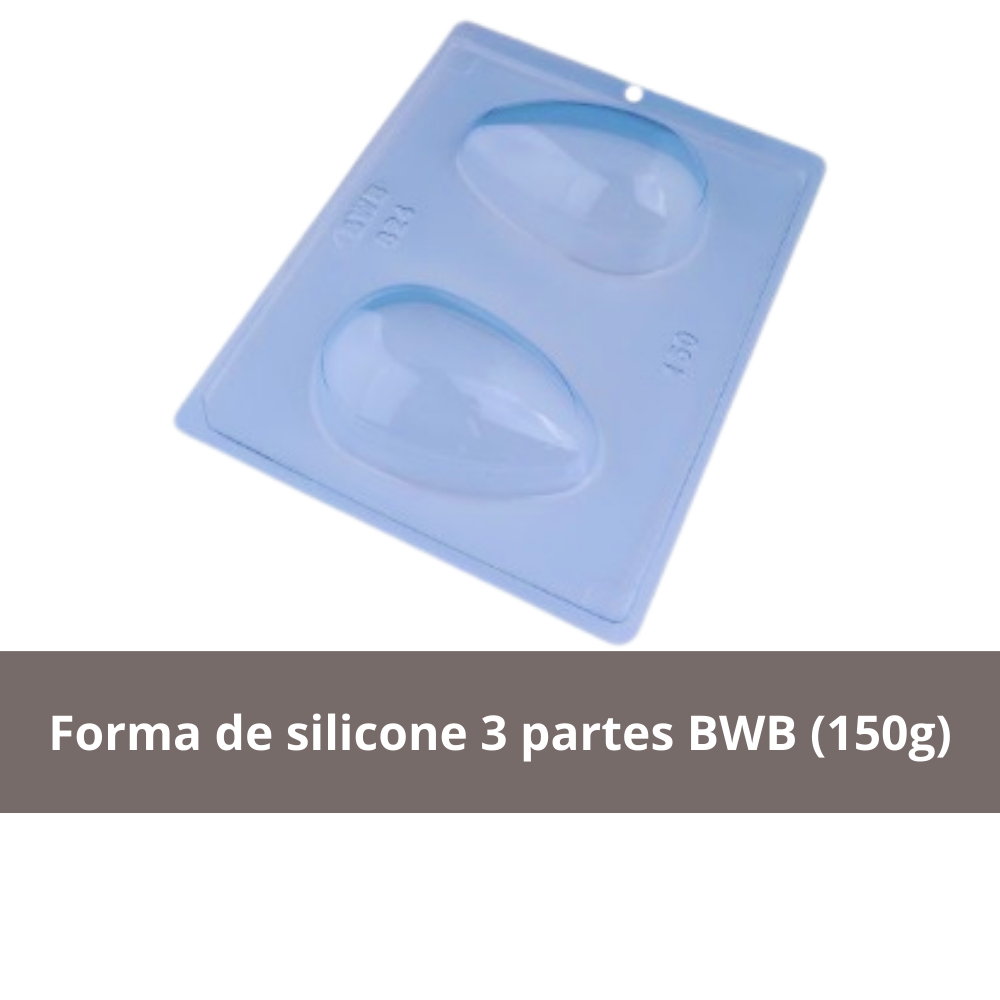 Forma Ovo de Pásca kit 2 unidades silicone 3 partes BWB chocolate ...