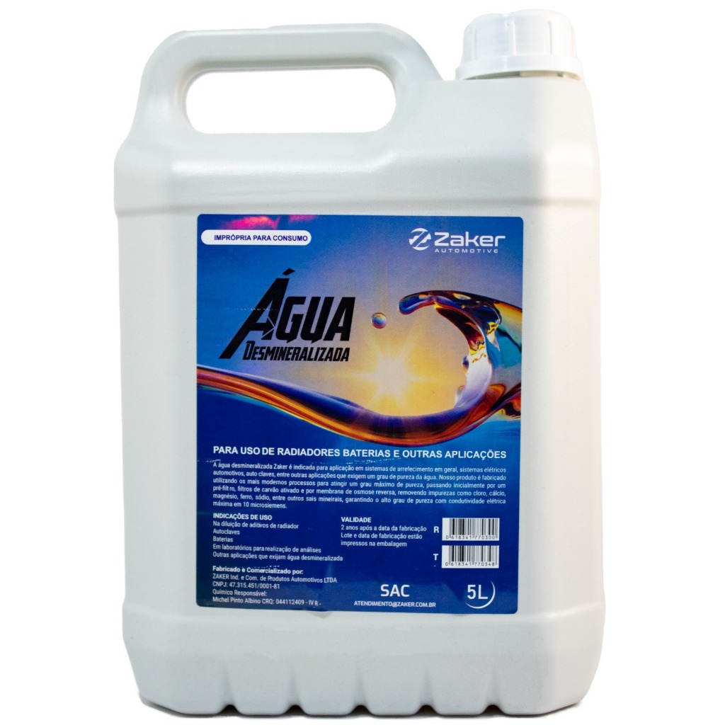 Galão 5L Zaker água desmineralizada | Shopee Brasil