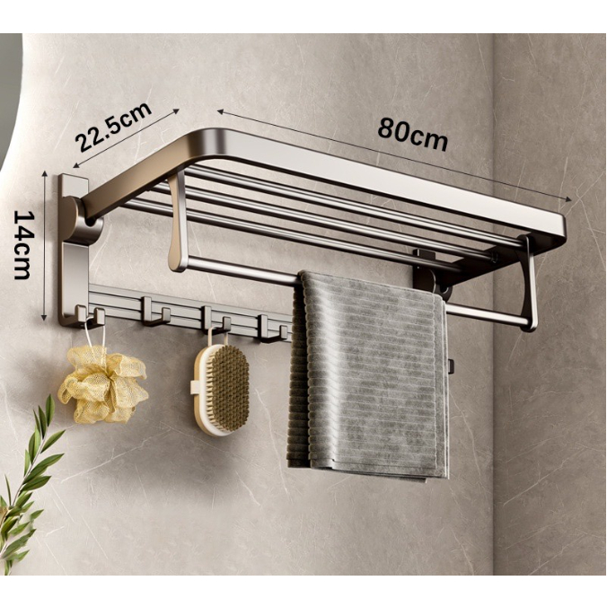 Suporte Banheiro Porta Toalha Toalheiro De Banho Duplo 90° Adesivo Sem Furo Premium linha