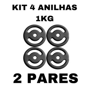 Kit Musculação 4 Unidades (2 Pares ) De Anilha Pintada 1kg