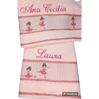 Toalha de Banho infantil e Juvenil, personalizada com bordado do nome, bordado do nome na toalha