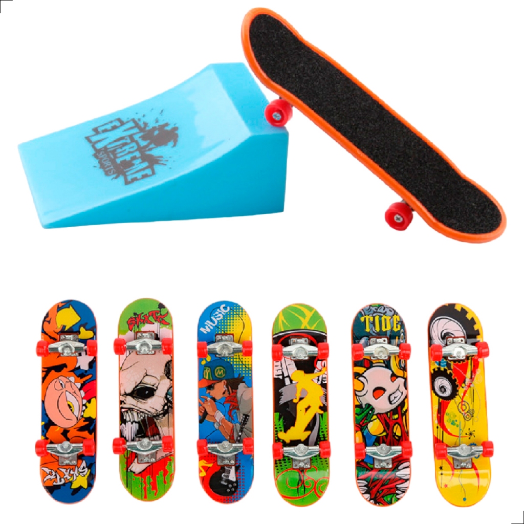 Finger Skate Park Kit - Mini Skater Set, Dedales de | Pequeña rampa para niños y Pista de obstáculos con Herramientas de reparación, configuración de Teclas para niños y niños Que aprenden