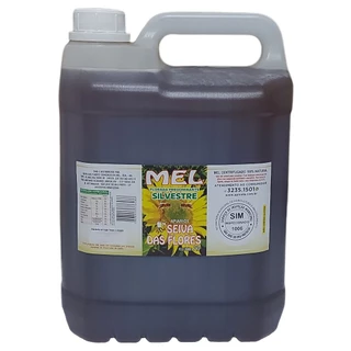 Mel De Abelhas Puro Galão Com 7 Kgs Floradas Silvestre, Laranja ou Eucalipto Apiários Seiva das Flores