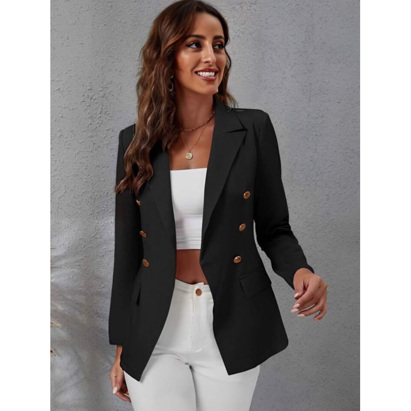 Blazer Feminino Alfaiataria Acinturado Botões Social Moda Roupa