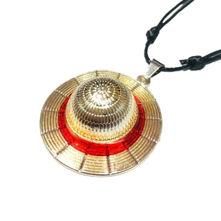 Colar Cordão Ajustável De Metal Chapéu Luffy One Piece