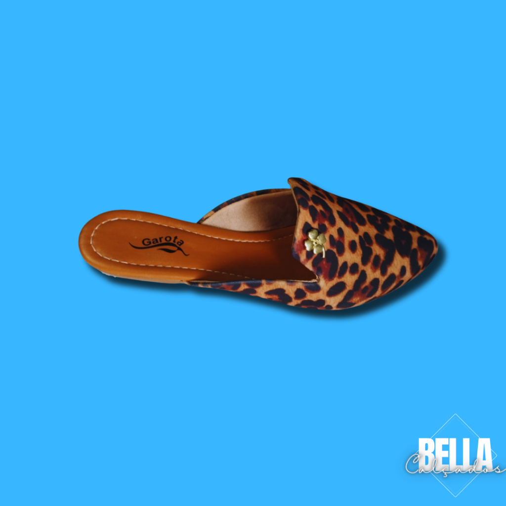 Sapato Feminino Mule Rasteira Bico Fino Onça | Shopee Brasil