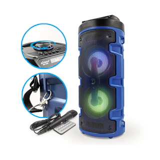 Caixa De Som Bluetooth Portátil Com Microfone Controle E Alça Grande iluminação RGB