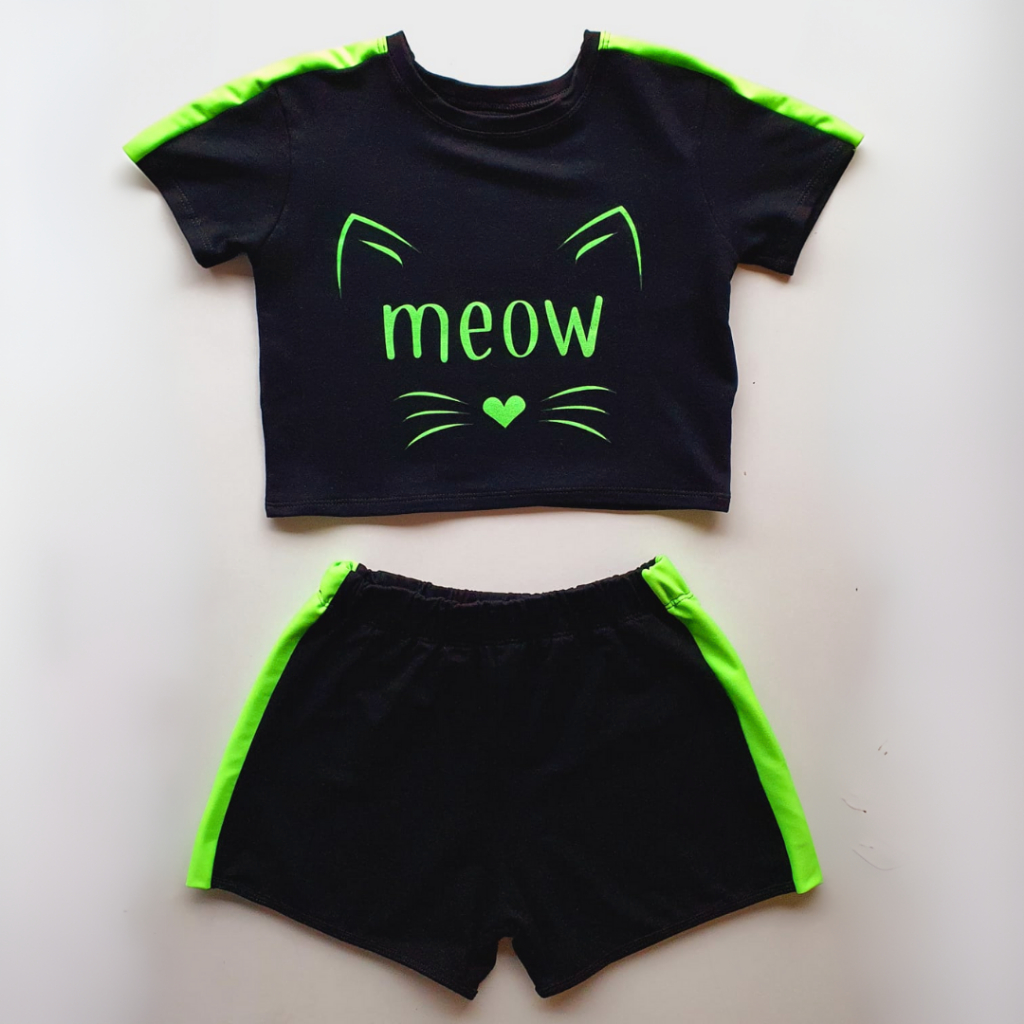 Conjunto Juvenil Feminino Calça e Cropped Verde Neon - Tipinhos Moda  Infantil e Juvenil