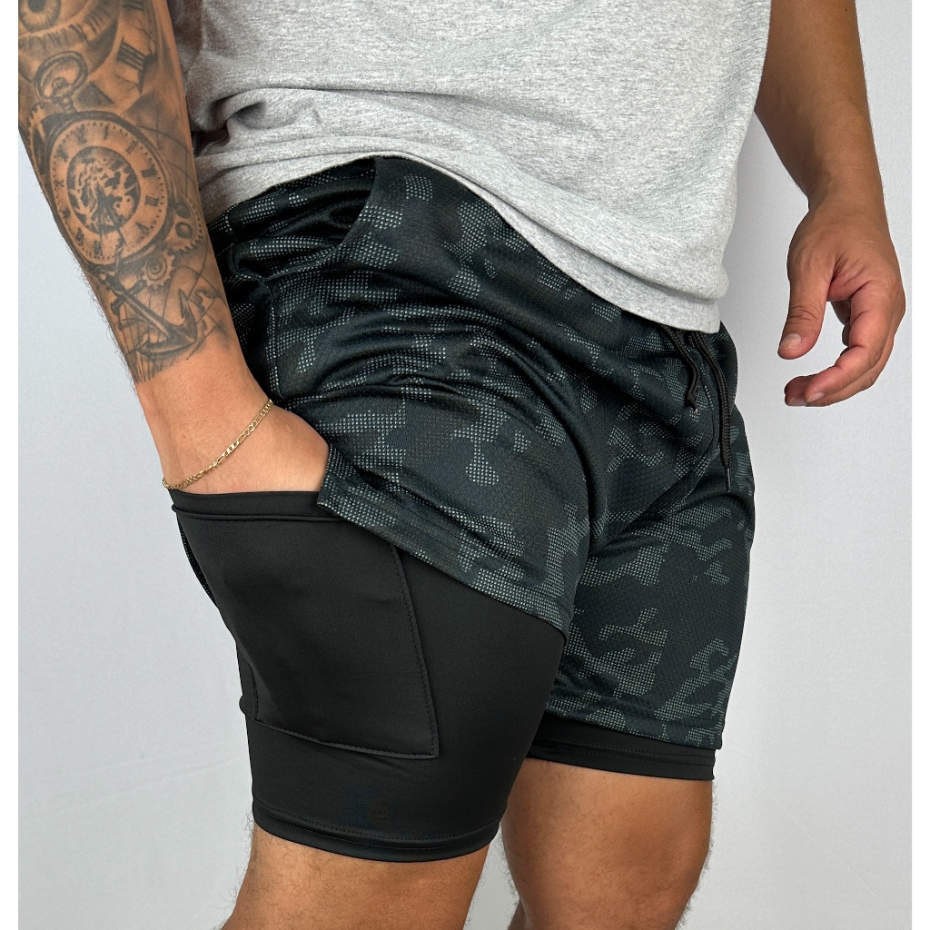 Bermuda Forrada Masculina Academia Fitness