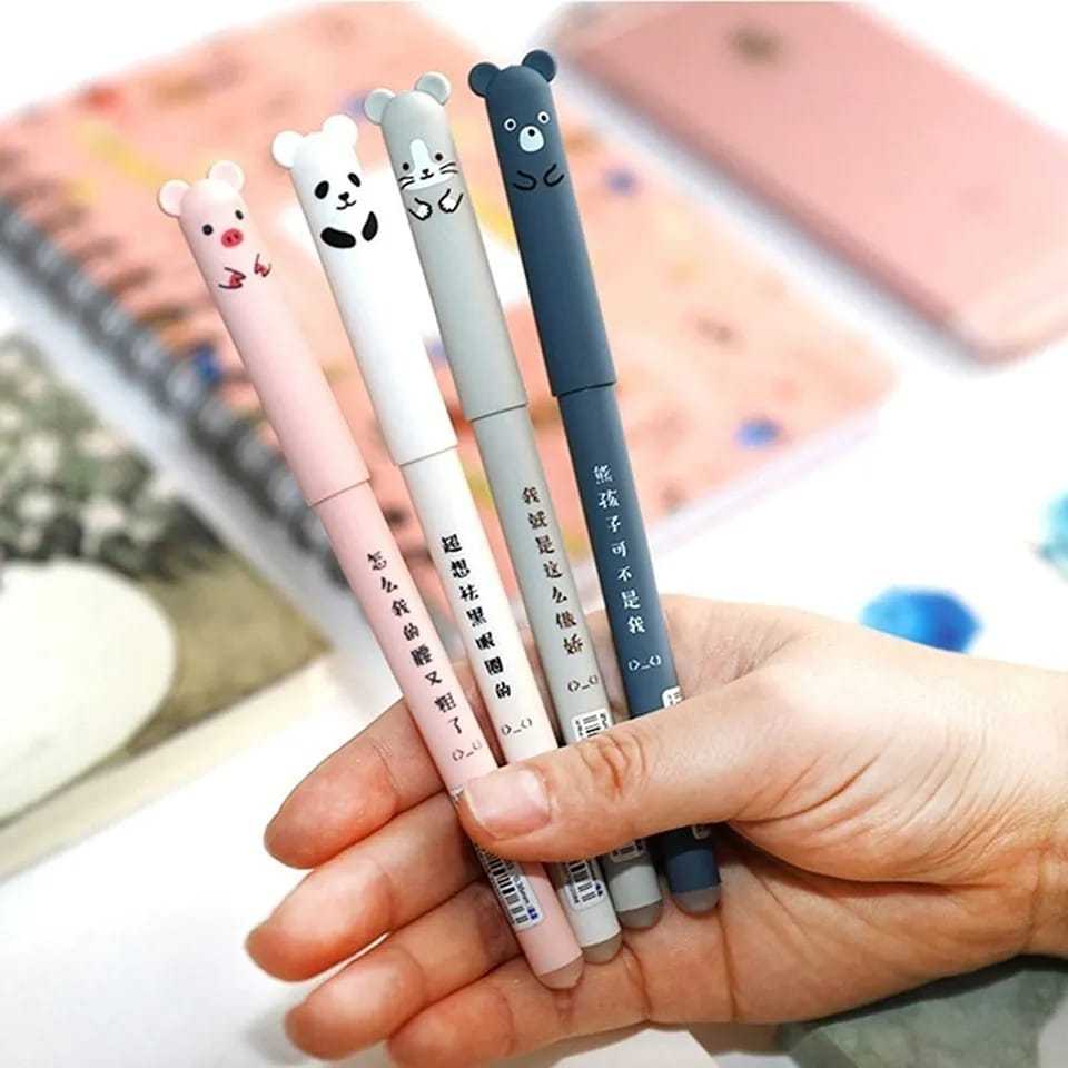 Kit Caneta Ponta Fina com refil Linha Animais