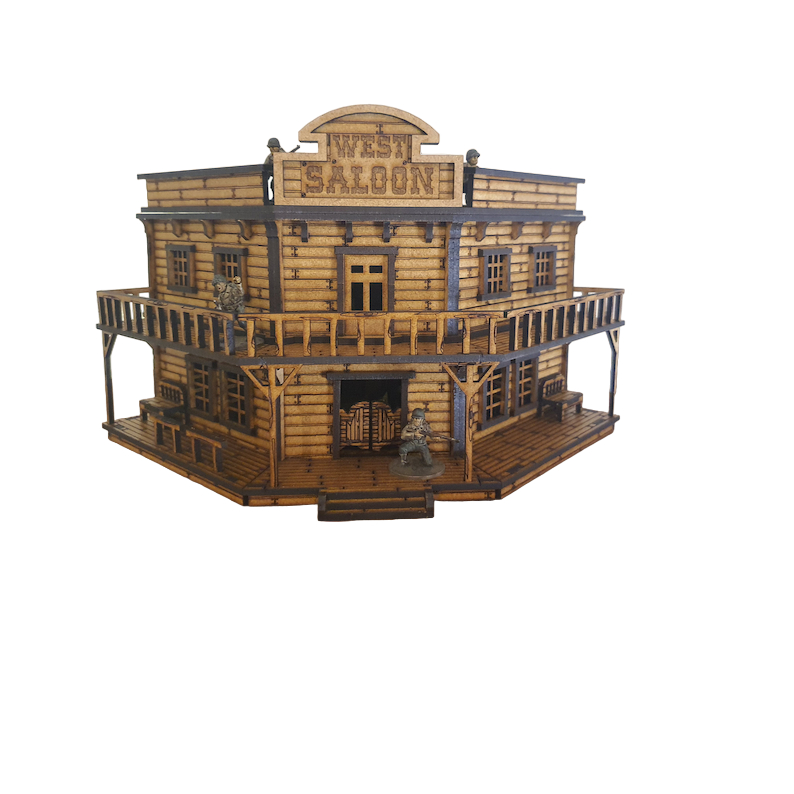 Miniatura Saloon Velho Oeste, Quebra Cabeça 3d Em Mdf