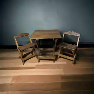1 Mesinha 2 Cadeirinhas Elegante Durável Infantil Diversão Resistente Leve Dobrável