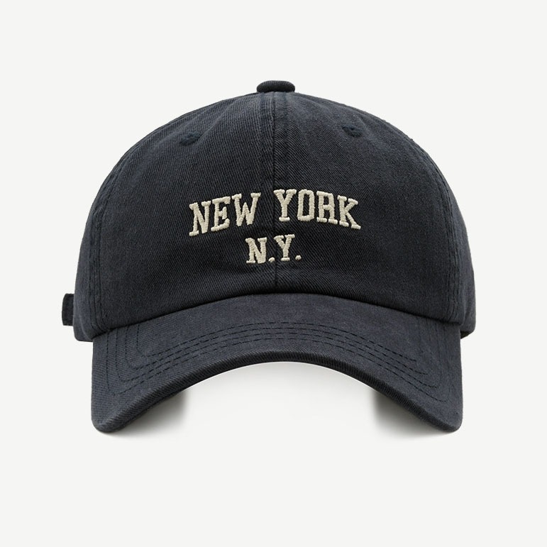 Boné de Baisebol Vintage Preto Classic New York NY Chapéu Unisex Ajustável