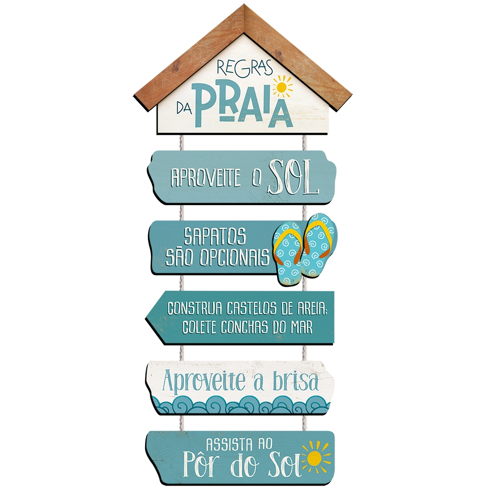 Placa Decorativa Em Mdf Adesivada Regras Da Praia Aproveite O Sol Aproveite A Brisa Shopee