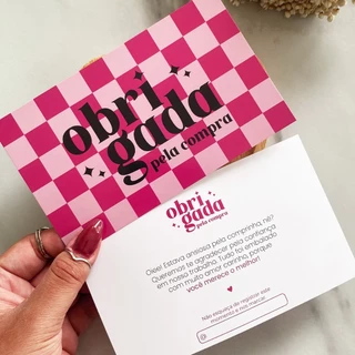 Cartão de agradecimento postal 300g Obrigada pela compra