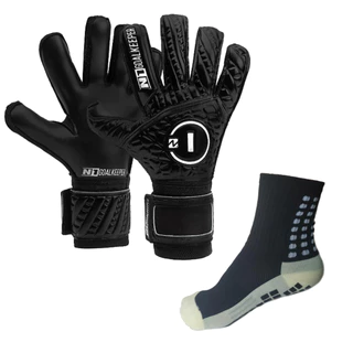 Luva de Goleiro Profissional N1 Cronos Black + Meia Antiderrapante - Envio Mesmo DIA