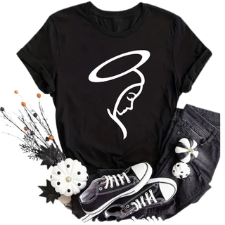 Baby Look Nossa Senhora Camisa Religião 100% Algodão Desenho Santinha Ave Maria Igreja Católica Mãe De JESUS Religião Tumblr