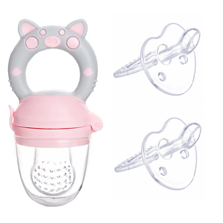 kit chupeta alimentadora rosa ou azul + chupeta 100% silicone | Shopee ...